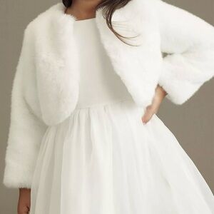 Elegant White Faux Fur Kids Jacket